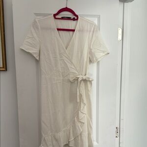 Vero Moda Ivory Faux Wrap Mini Dress